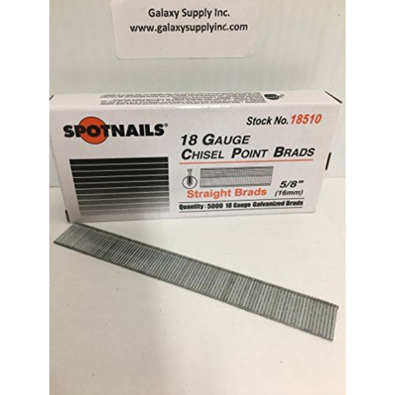 SPOTNAILS 18510 .18 Gauge 5/8″ Length Brad Nail 5000p/box. SALE BY 6 BOXES.