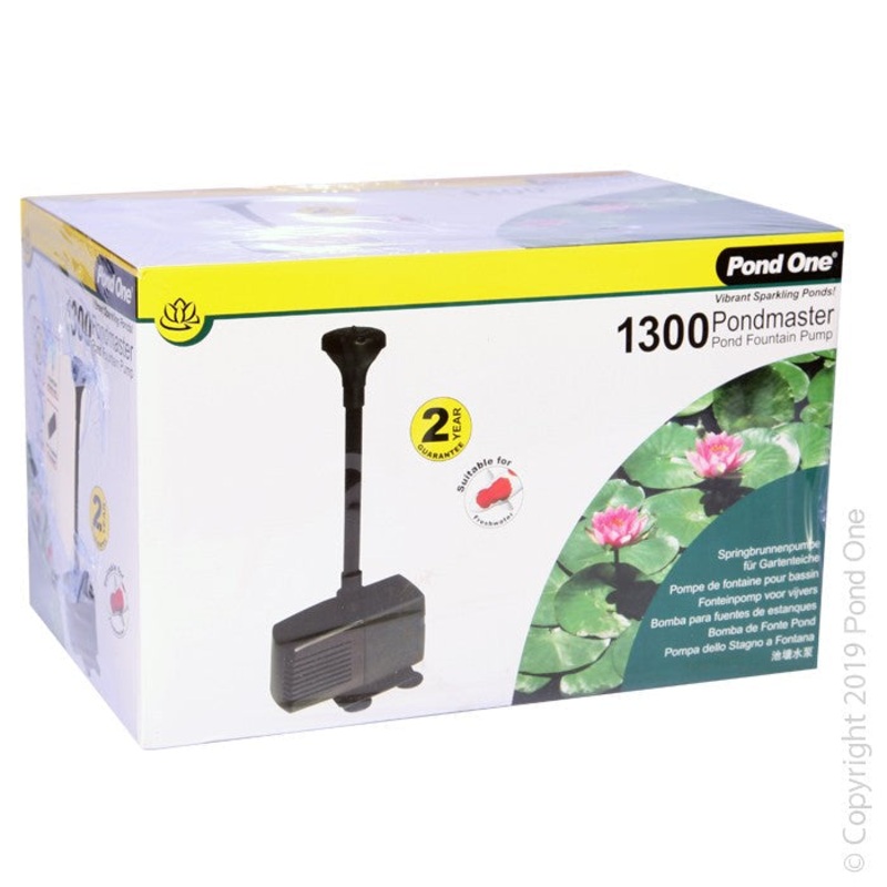 Pond One Pondmaster 1300 Fountain Pump 1100lh 1.4m Mh H