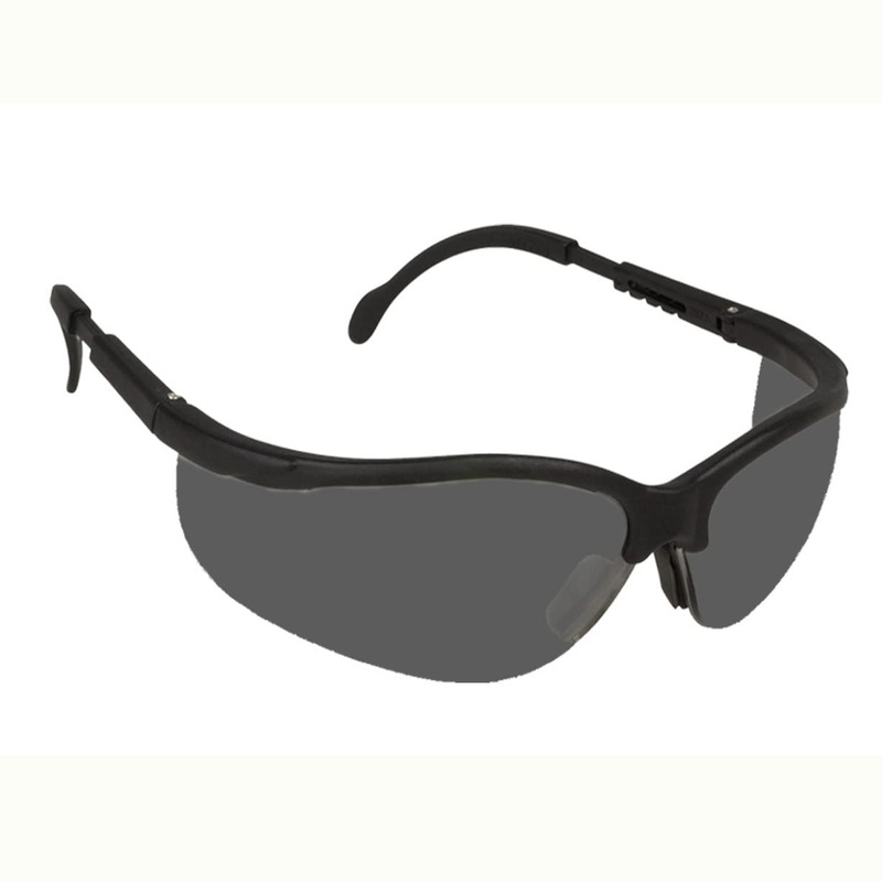 Cordova EKB20S Boxer Scratch-Resistant Polycarbonate Safety Glasses – Black Nylon Frame Eyewear, Gray, 12-Pack