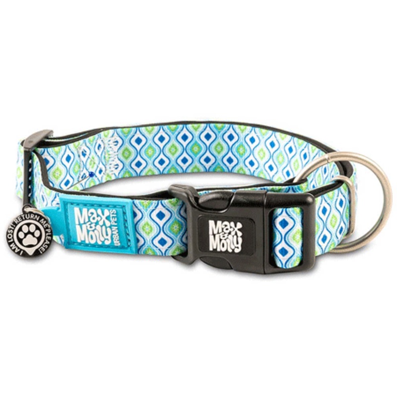 Max & Molly Smart I.D Collar Retro Blue L
