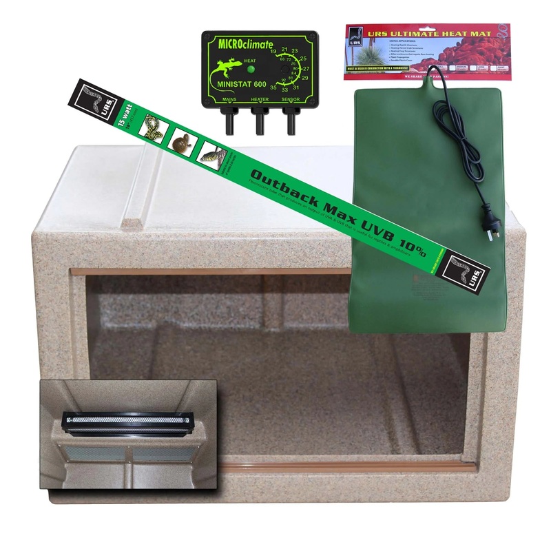 URS Deluxe Reptile Vivarium with Heat & Light – Small