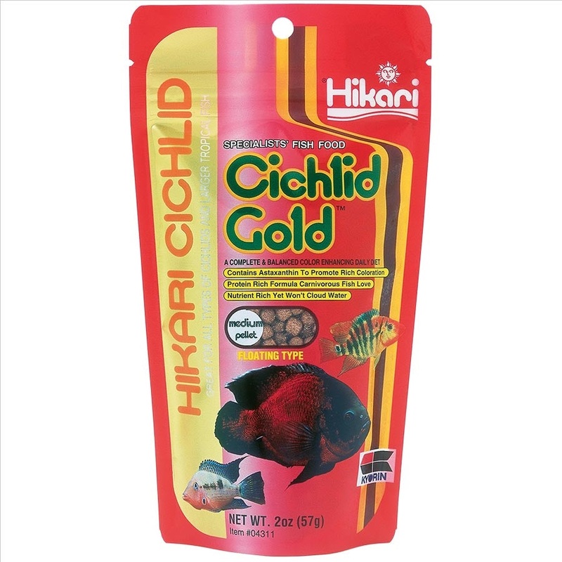 Hikari Cichlid Gold Medium Pellet 57g – 4.8-5.3mm pellet