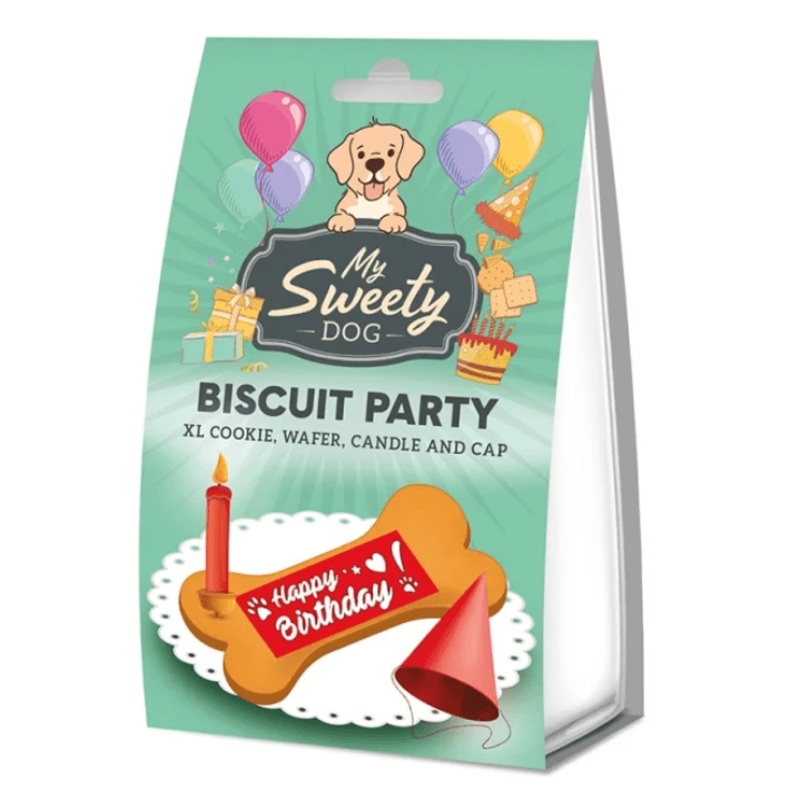 Birthday Dogs XL Biscuit with Party Hat & Candle
