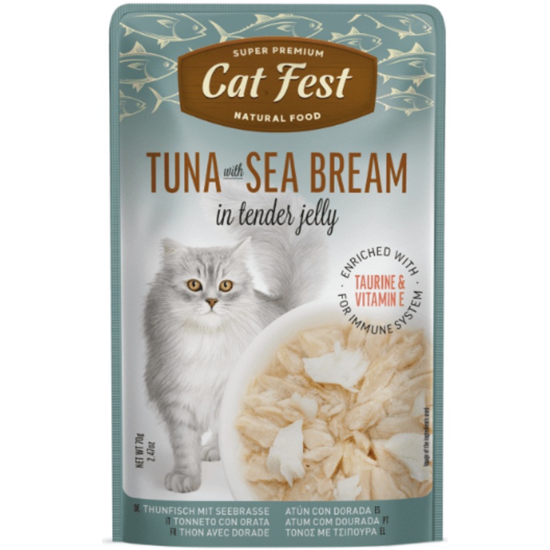 Cat Fest Tuna With Sea Bream in Tender Jelly Wet Cat Food 70gr