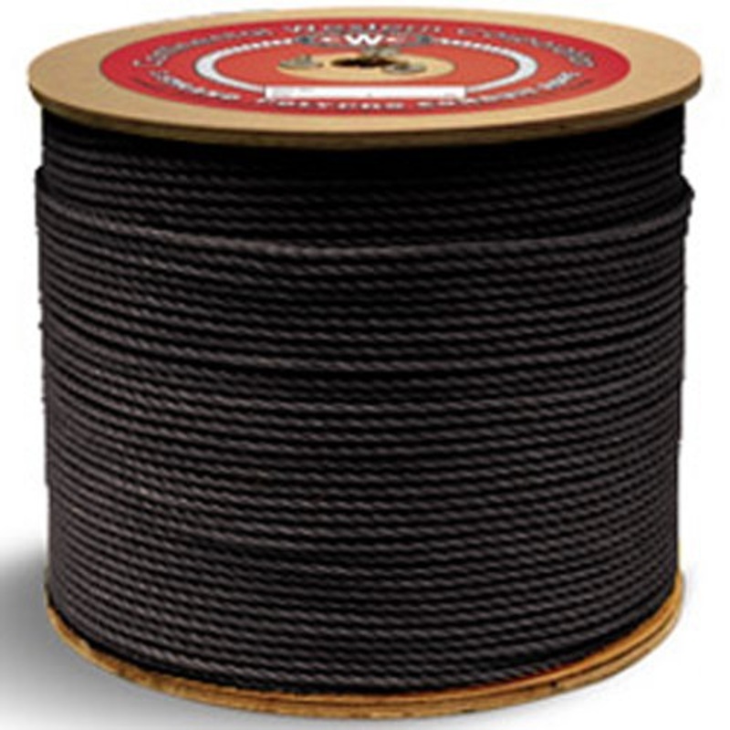 CWC 3-Strand Polypropylene Rope, Black (3/8″ x 1200′)