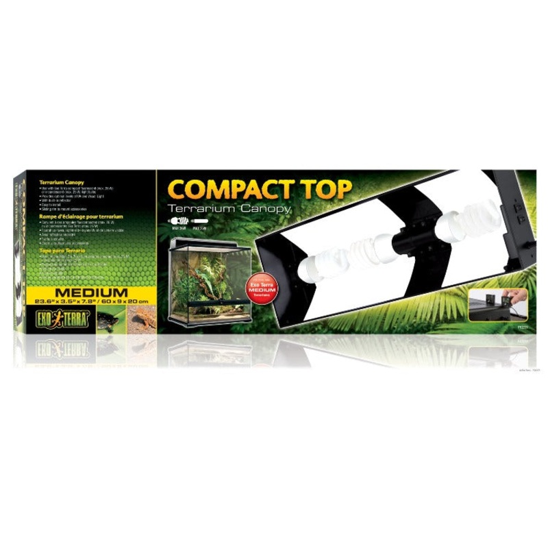 Exo Terra Compact Top Plastic Canopy for Medium 24 inch Terrariums