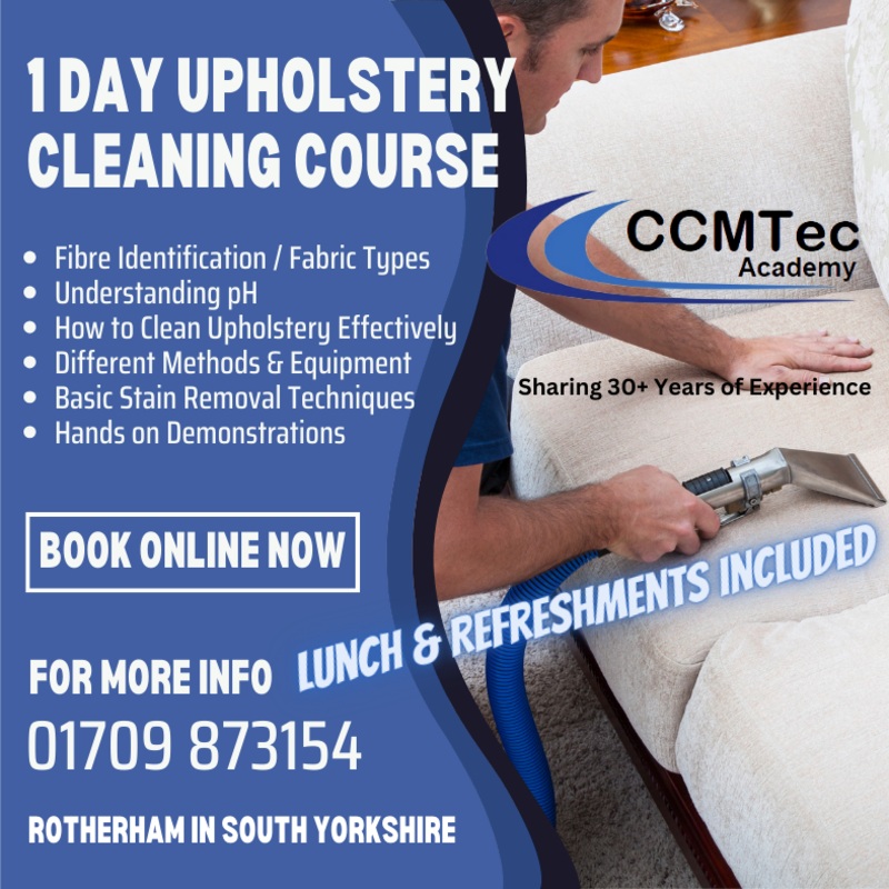1 Day Upholstery Cleaning Training Course 07/11/25
