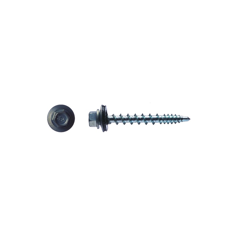 Big Timber 5WB2Z #10 by 2-inch 1/4″-drive bit Hex/Washer Head Metal to Wood Screws Zinc,(500 per Box)