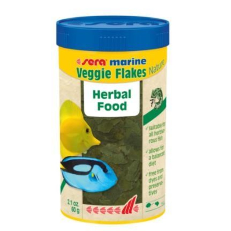 Sera Marine Veggie Flakes Nature Herbal Food 2.1 oz