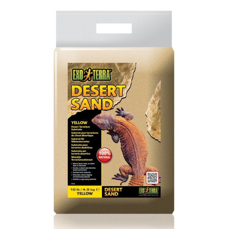 Exo Terra Desert Sand, Yellow Terrarium Substrate 10 lb