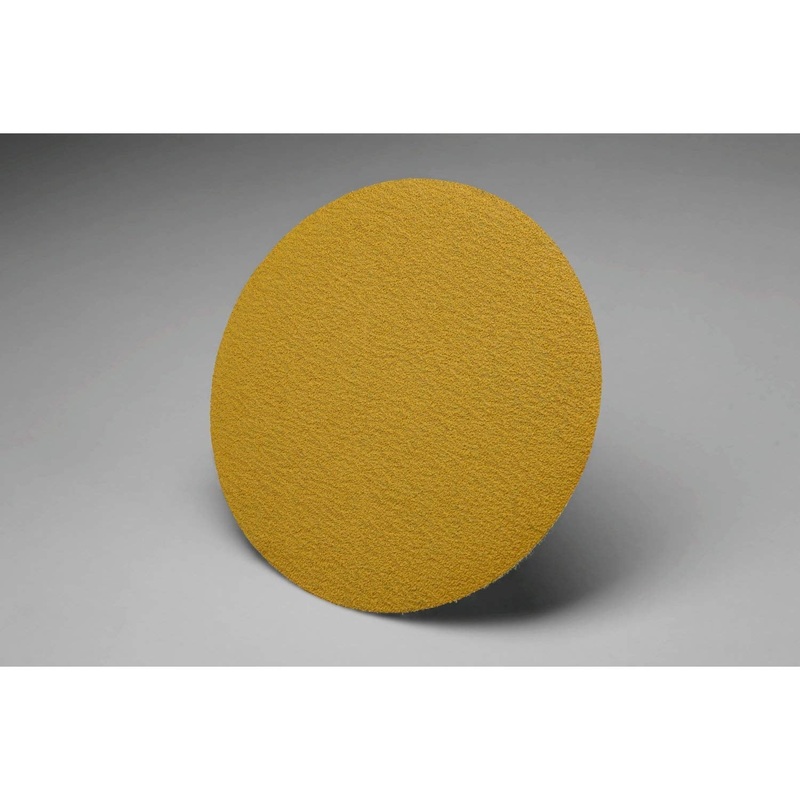 3M Hookit Gold Film D/F Disc 255L, Aluminum Oxide, Dry Only, 5″ Diameter, P180 Grit, Gold (Pack of 100)