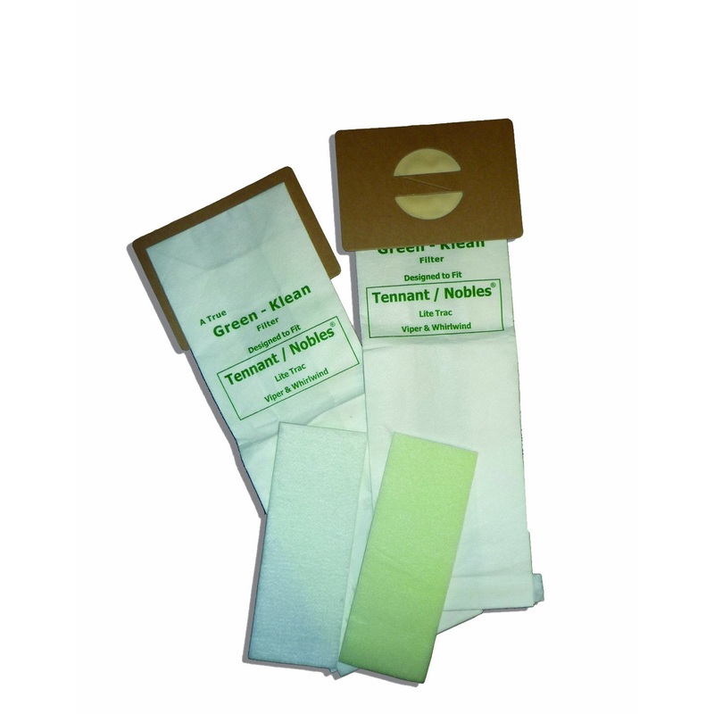 Green Klean GK-LitTrac Tennant/Nobles LiteTrac, Viper and Whirlwind Replacement Vacuum Bags (Pack of 100)