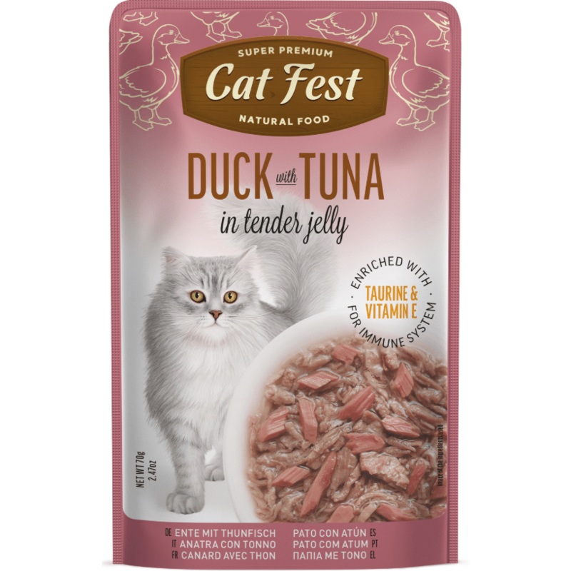 Cat Fest Duck With Tuna In Tender Jelly 70gr