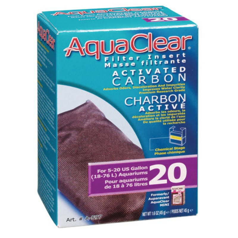 Activated Carbon Filter Insert for AquaClear 20/Mini – 1 pk