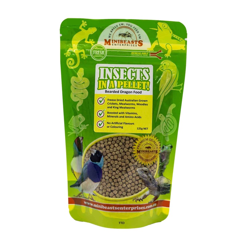 Minibeasts Bearded Dragon Food 125g – Insects in a Pellet!