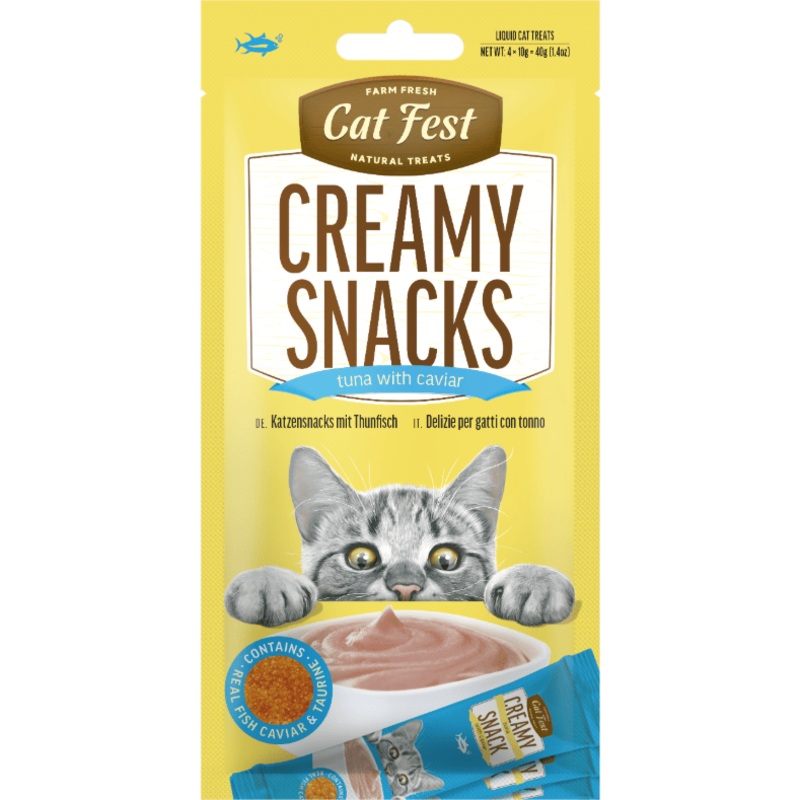 Cat Fest Creamy Snacks Tuna & Caviar 4x10gr