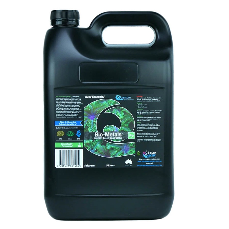 Quantum Reef Essential 5 litres Bio-Metals – Intensify Green Coral Colour – CLEARANCE