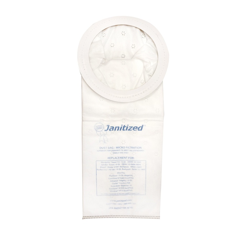Janitized JAN-MOSQ10H-4(10) Premium Replacement Commercial Vacuum Bag ( 100 Bags )