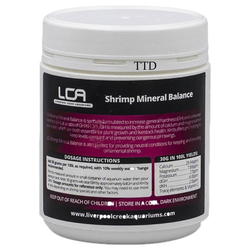 LCA Shrimp Mineral Balance (Powder GH+/KH+) Water Treatments 300g – Liverpool Creek Aquariums