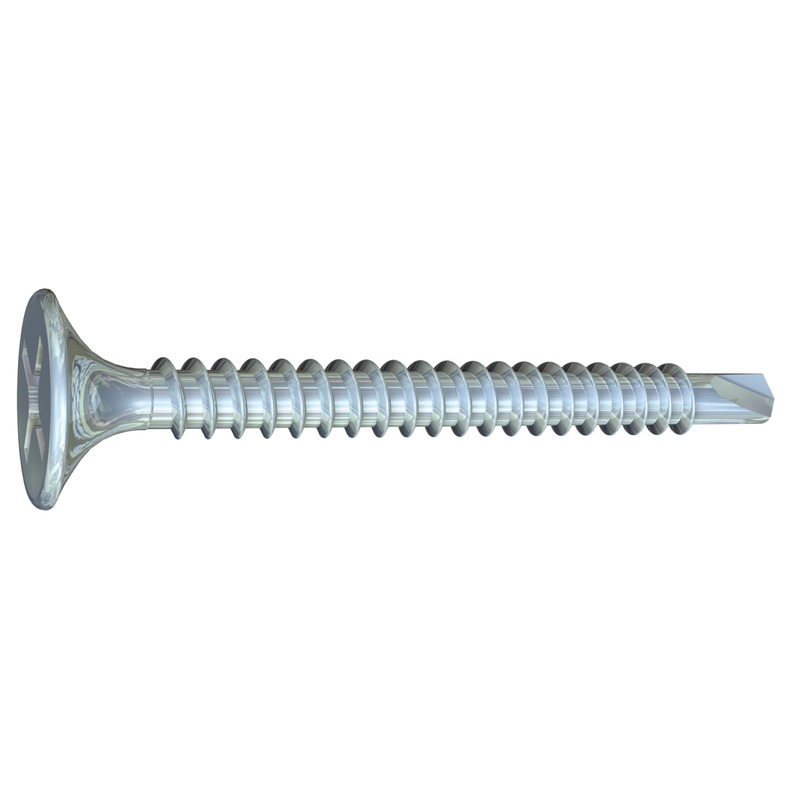 Big Timber 6 x 1-1/4-in Phillips, Bugle Head, Fine Thread, Drill Point Clear Zinc Screws (Collated)