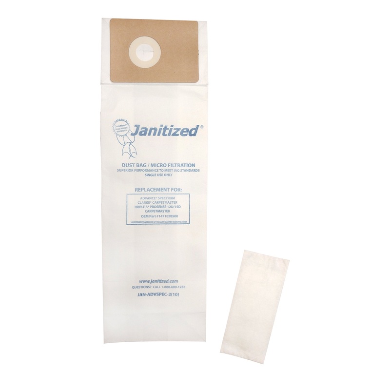 Janitized Commercial Vacuum Paper Bag for Advance Spectrum