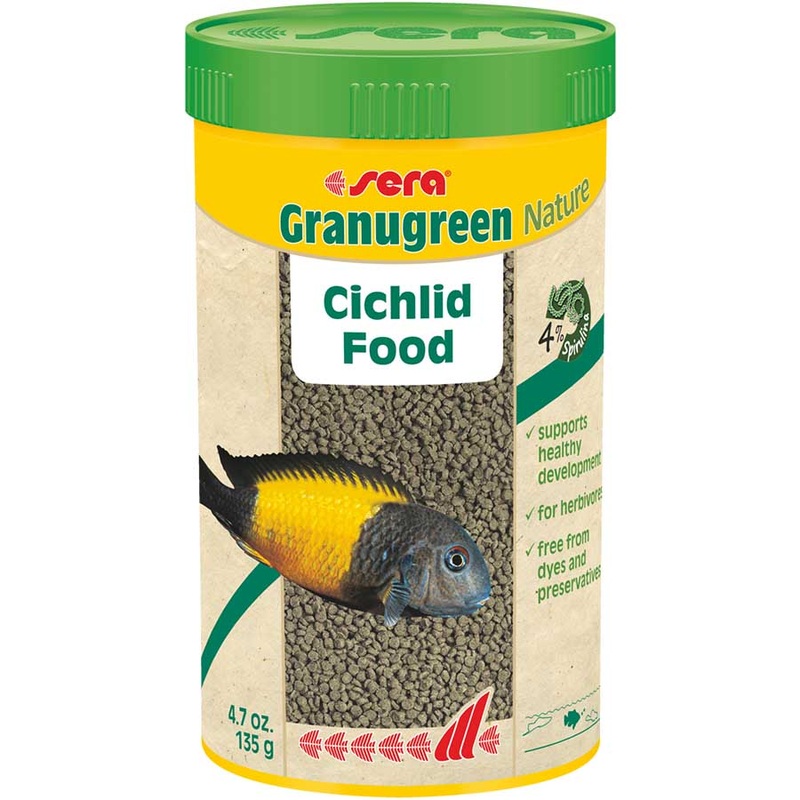 Sera Nature Granugreen Granules 135g – Cichlid Fish Food