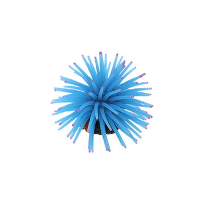 Anemone Aquarium Decor Blue Medium  8x11cm