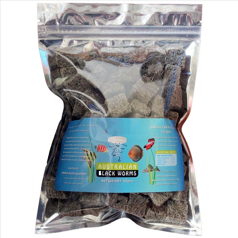 Australian Black Worms 50g Cubes – Freeze Dried with added Spinach