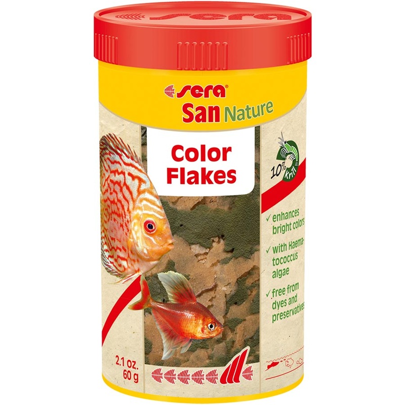 Sera San Nature Flake 60g Colour Diet Fish Food 250ml
