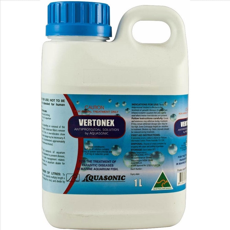 Aquasonic Vertonex 1 litre – White Spot Treatment for Marine – Australian Made