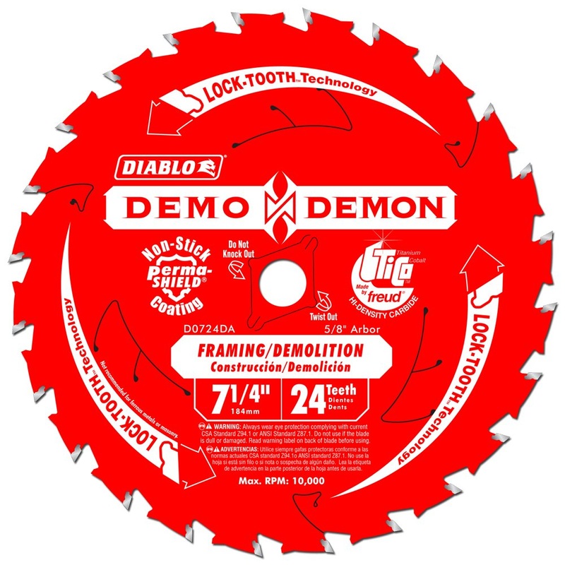 10 Pack Freud D0724DA Diablo Demo Demon 7-1/4″ x 24-Tooth Circular Saw Blades