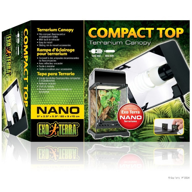 Exo Terra Compact Top Plastic Canopy for Nano 8 inch Terrariums