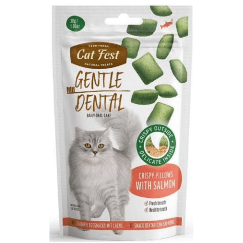 Cat Fest Dental Crispy Pillows with Salmon 30gr