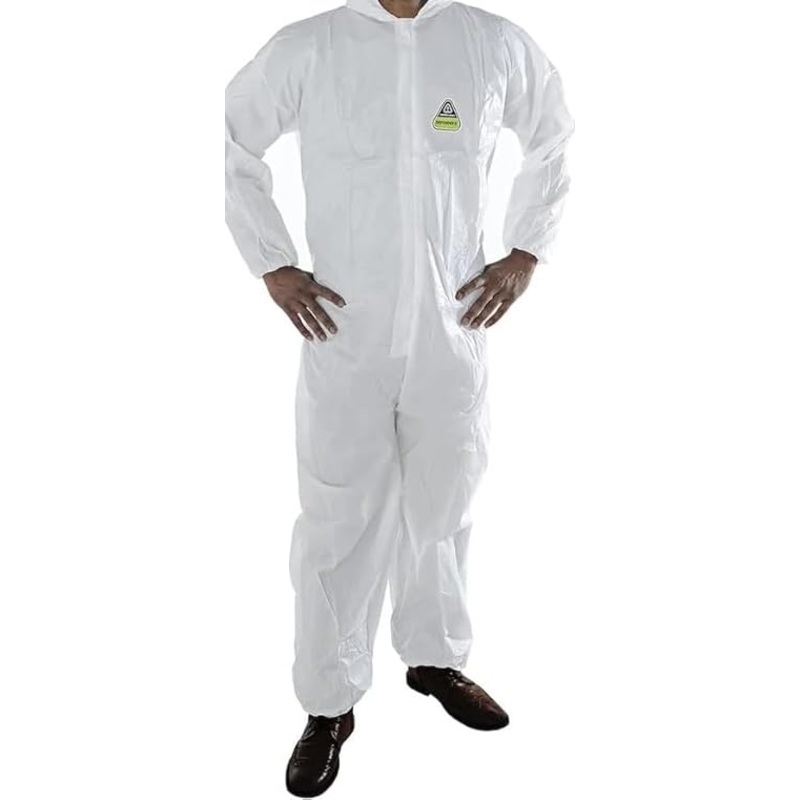 Cordova MP300 Disposable Coveralls with Hood, Zipper Front, Elastic Waist, Wrist, Ankles and Hood, Microporous Coveralls for Protection Against Contaminants, Size X-Large, 25-Pack