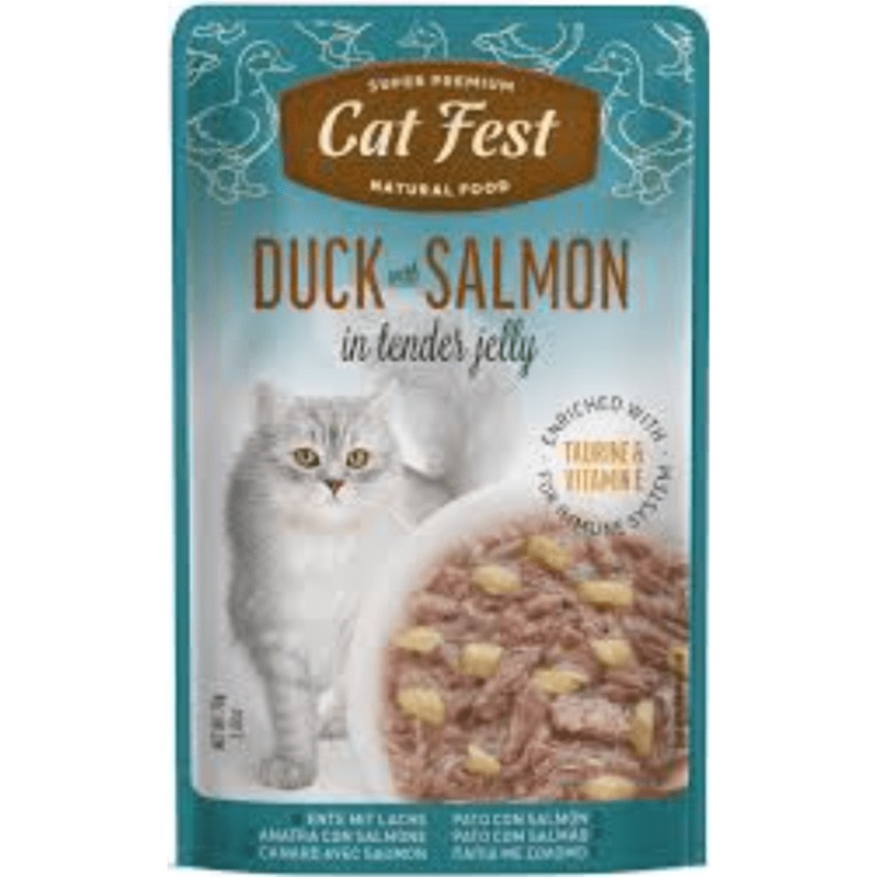 Cat Fest Duck With Salmon In Tender Jelly 70gr