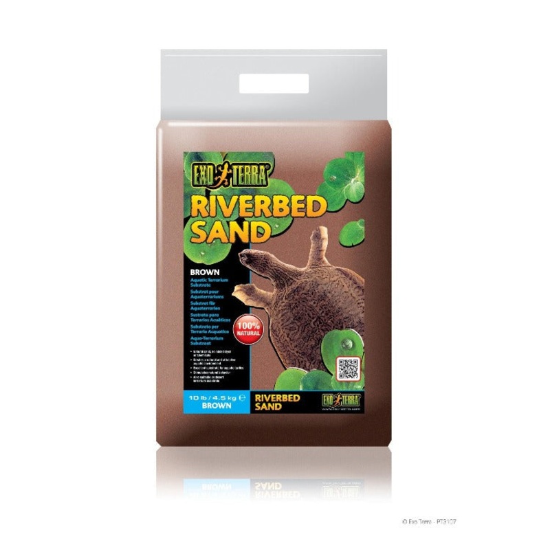 Exo Terra Riverbed Sand, Brown – Amber, Aquatic Terrarium Substrate 10 lb