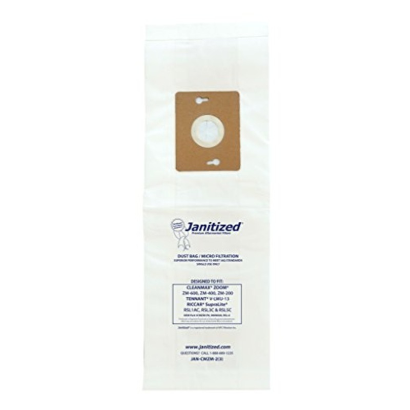 Janitized JAN-CMZOOM-2(3) Premium Replacement Commercial Vacuum Bag Designed to fit CleanMax Zoom vacuums (Pack of 36)