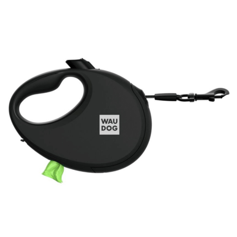 Waudog R-Leash Retractable Leash with Reflective Tape and Built-In Waste Bag Container 3m 12kg