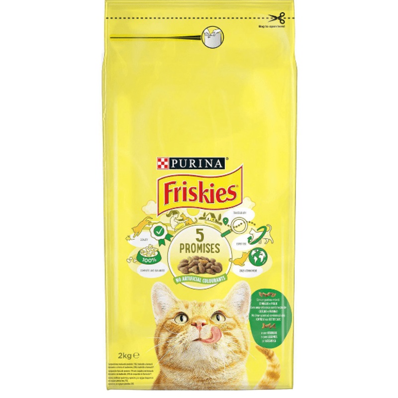 Friskies Dry Cat Food with Rabbit, Chicken & Additional Vegetables 2kg
