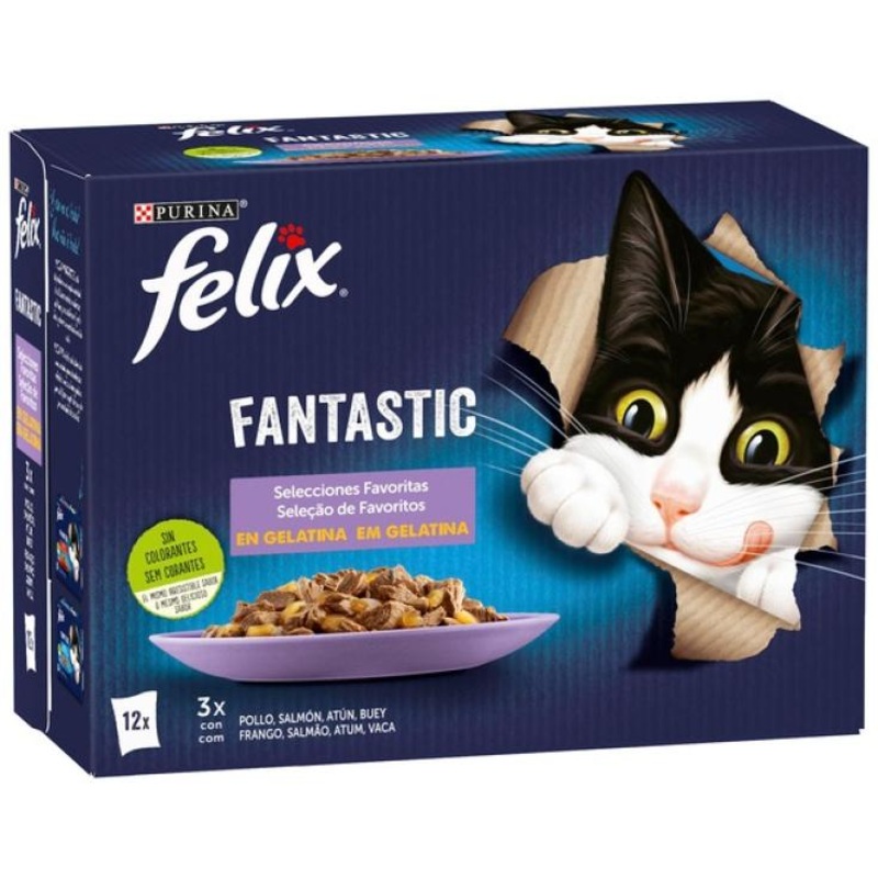 Felix Multipack Fantastic Mix (Chicken-Salmon-Tuna-Beef) 12x85gr