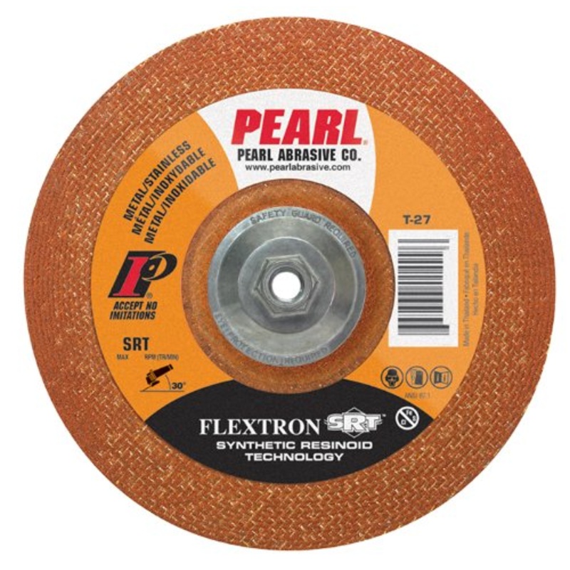 Pearl 7″ x 1/8″ x 5/8″-11 Flextron SRT Grinding Wheel 80 Grit TYPE 27 – Metal (Pack of 10)