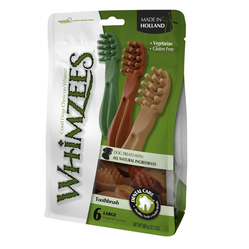 Whimzees Toothbrush Star Dog Dental Treats – Large 6pk