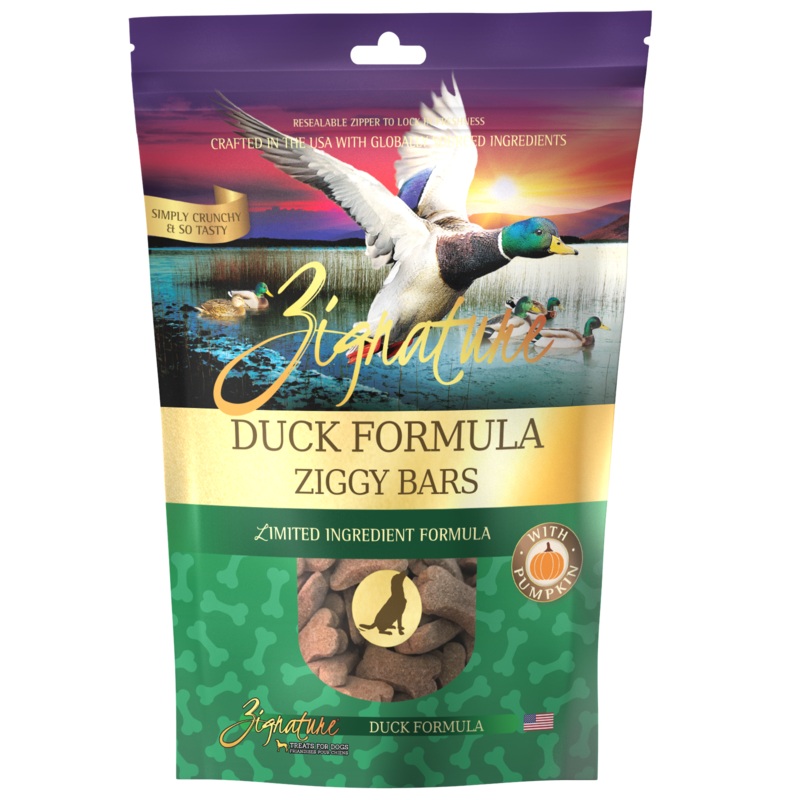 Zignature Ziggy Bars Duck Formula Dog Treats