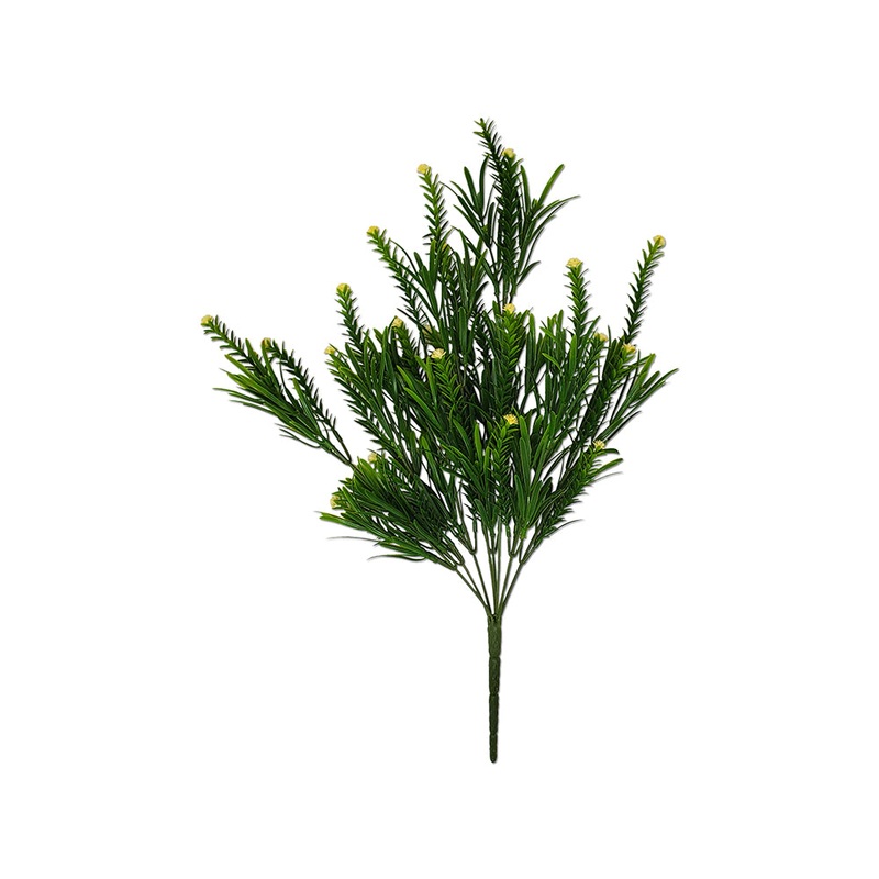 17″ Cactus Flowers / Podocarpus Leaf Bush C