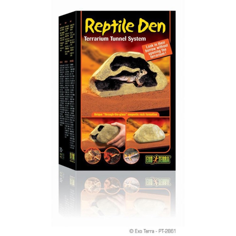 Exo Terra Magnetic Reptile Den – Tunnel System Hideout, Small