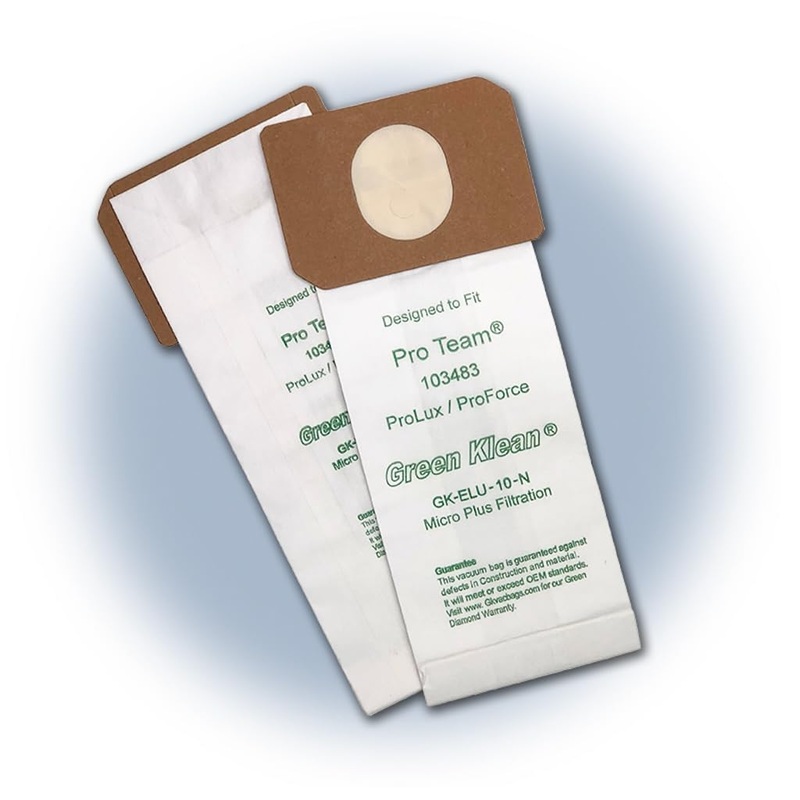 | Green Klean MicroPlus Replacement Vacuum Bags for Electrolux Type U | Fits U129x, Discovery II & III, Uprights Since 1986 | 3-Ply Allergy Shield | 10/10 Packs (100 Bags Total)