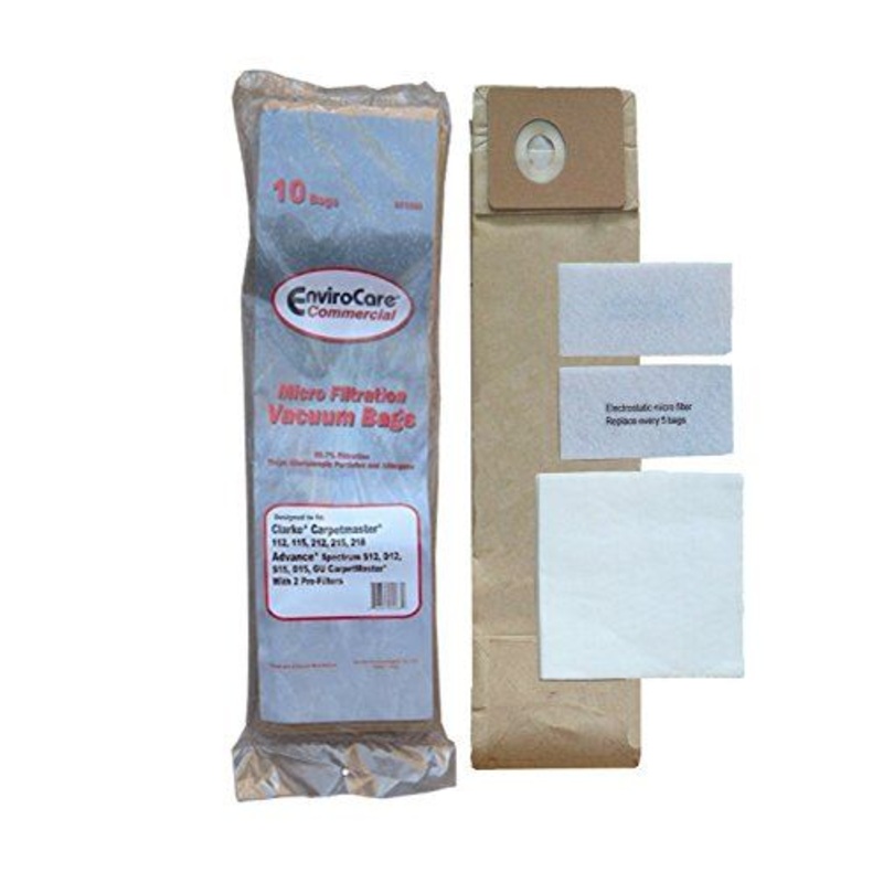 Advance Spectrum, Clarke CarpetMaster Nilfisk Commercial Upright  Vacuum Cleaner Bags 1471058500(1) Exhaust Filter 147 0966 500, (2) Pre Filters 147 0960 500