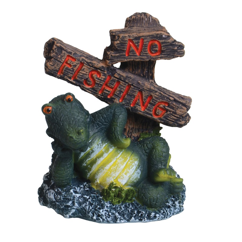 “No Fishing” Crocodile Aquarium Ornament