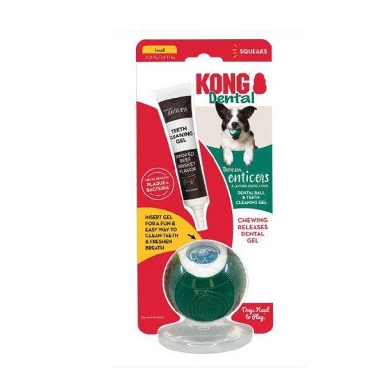 TropiClean – Enticer Dental Ball Kit – Smoked Beef Brisket Flavor Medium