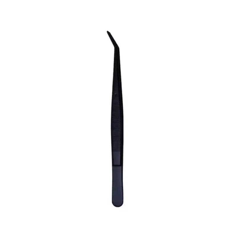 16CM Tweezer Curved Black Mini